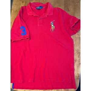 Polo Ralph Lauren Pre-Owned Men's BIG‎ PONY Classic Fit Polo Shirt XL Red